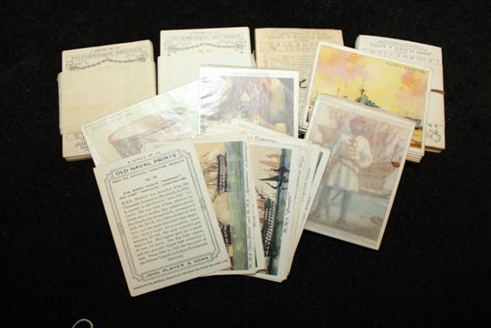 8 sets of 25 Players 1920s/30s large cigarette cards, inc Old Naval Prints & Portals of the Past + 20 Clocks (9)